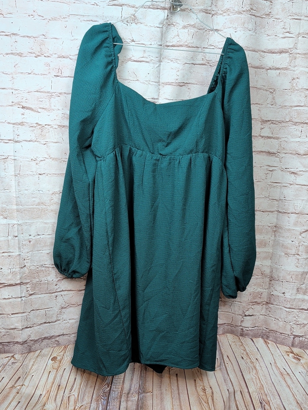Altar'd State Teal Long Sleeve Square Neck Dress XL New Nwt